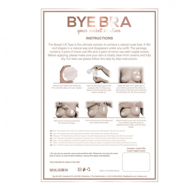 Bye Bra Invisible bra with SILK nipple covers