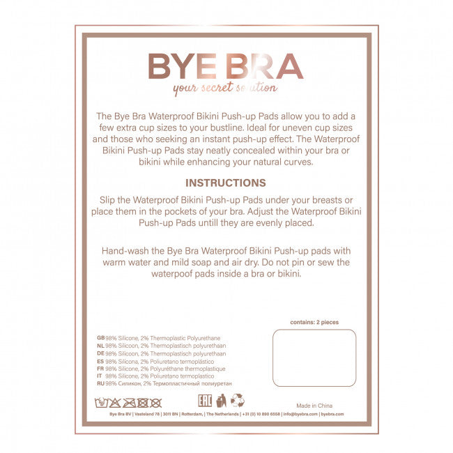 Bye Bra Waterproof Bikini Push-up Pads, Clear