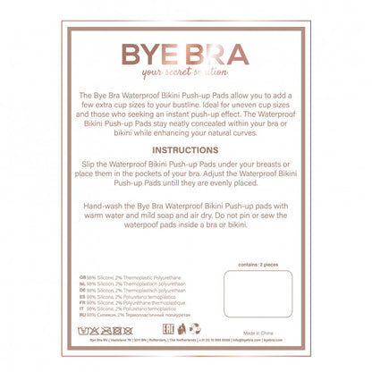 Bye Bra Waterproof Bikini Push-up Pads, Clear