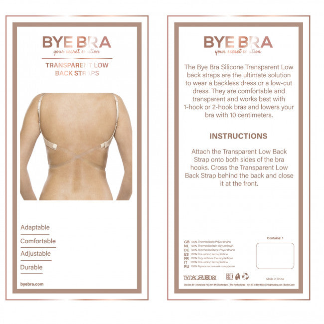 Bye Bra Transparent Low Back Strap Clear