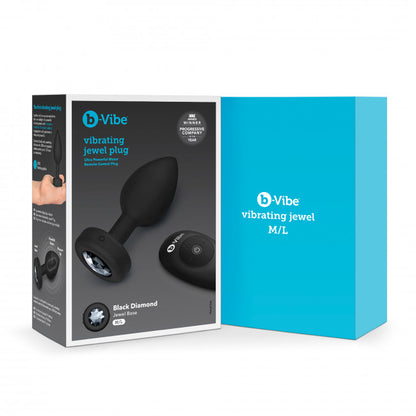 b-Vibe Vibrating Jewel Plug M/L Black Diamond