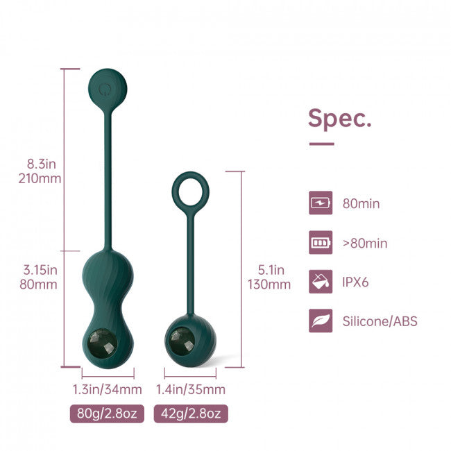 Magic Motion Crystal Duo Smart Kegel Vibrator with Weight Set