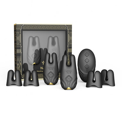 Zalo Nave Wireless Vibrating Nipple Clamps Obsidian Black