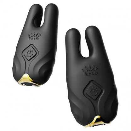 Zalo Nave Wireless Vibrating Nipple Clamps Obsidian Black