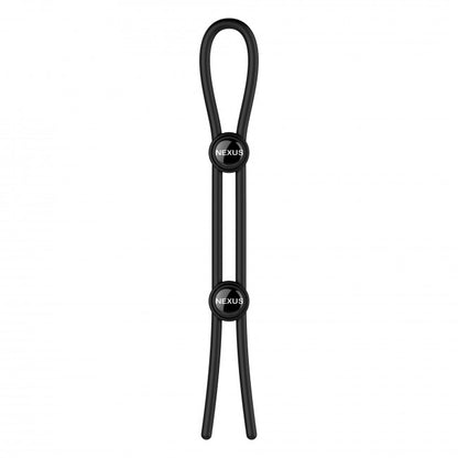 Nexus Forge Double Adjustable Lasso Silicone Cock Ring Black