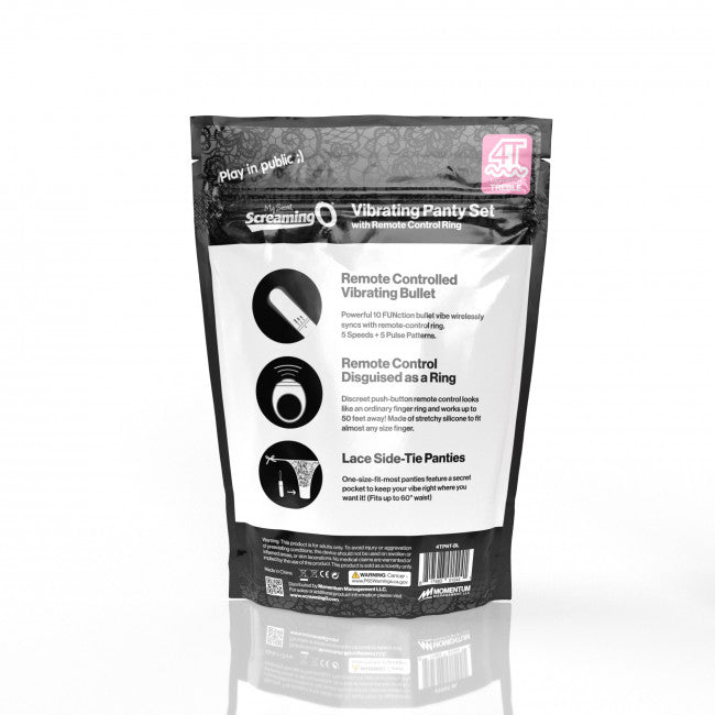 The Screaming O My Secret Screaming O 4T Panty Vibe Set Black