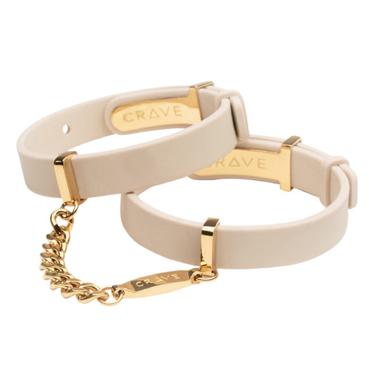 Crave ID Cuffs Bracelet Beige/18kt Gold Plated