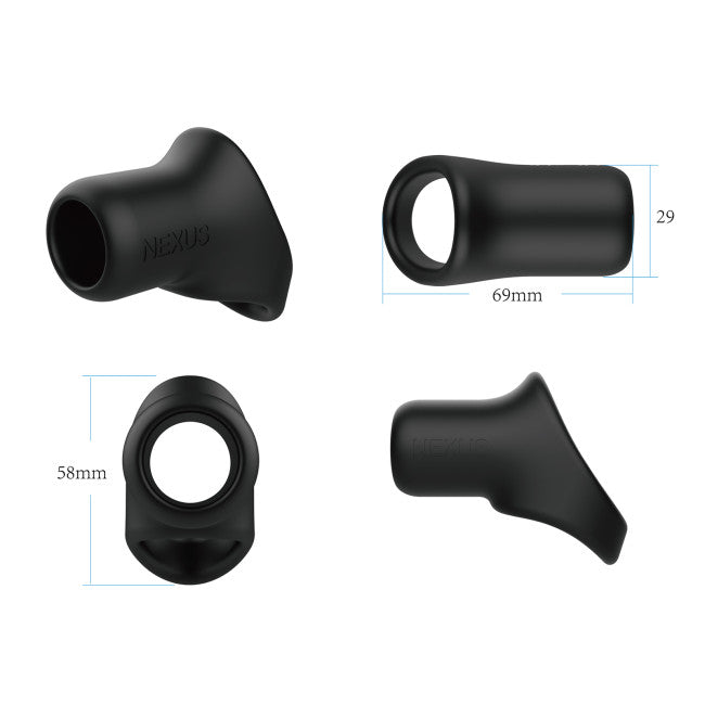 Nexus Rise Silicone Cock and Ball Holder Black