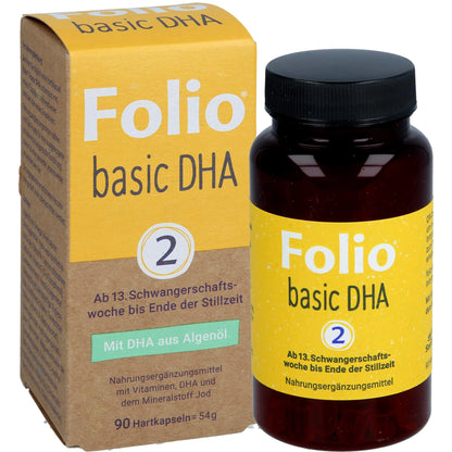 Folio 2 Basic DHA for pregnancy & breastfeeding with bioactive folic acid, 90 capsules
