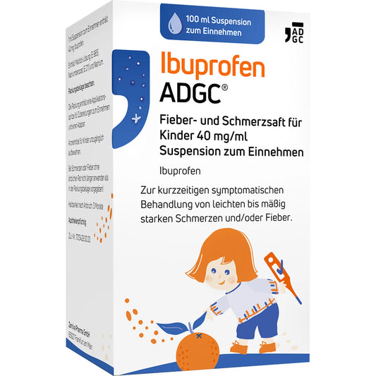 Ibuprofen ADGC Fever and Pain Relief Syrup for Children 40 mg/ml Oral Suspension, 100 ml