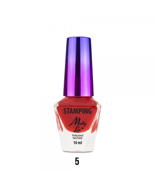 Mollylac nail stamping polish 05 red, 10 ml