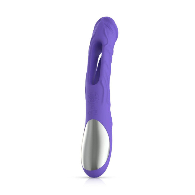 Good Vibes Only Flax Vibrating Dildo with G-Spot Stimulator Purple  My Dr.  XM
