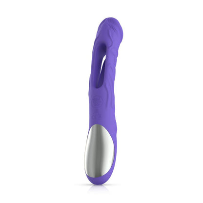 Good Vibes Only Flax Vibrating Dildo with G-Spot Stimulator Purple