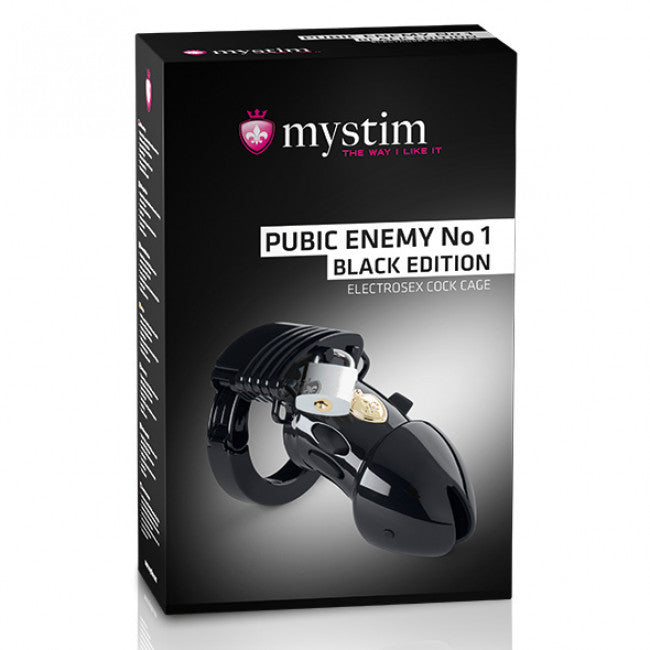Mystim Pubic Enemy No 1 e-stim Cock Cage Black Edition