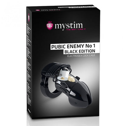 Mystim Pubic Enemy No 1 e-stim Cock Cage Black Edition