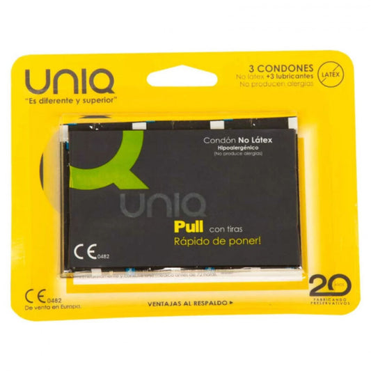 Uniq Pull Condoms with Straps No Latex 3 pcs