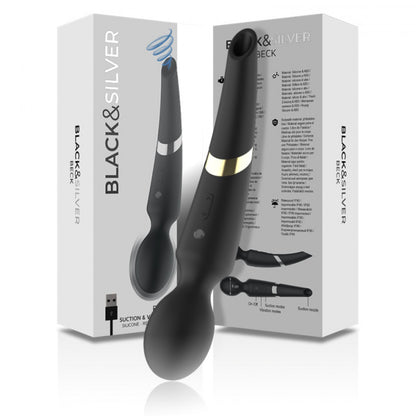 Black & Silver Beck Suction & Vibration Silicone Rechargeable Black