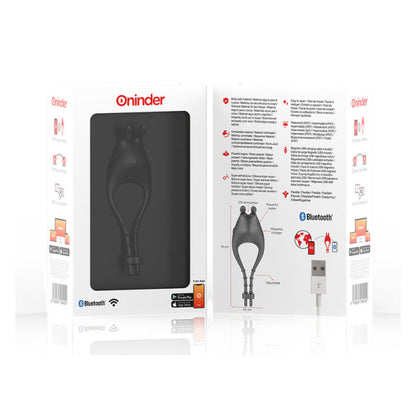 Oninder Pampa Panty Rechargeable Adjustable Vibrating Ring with Clitoris Stimulator 10 Speed Free App Black