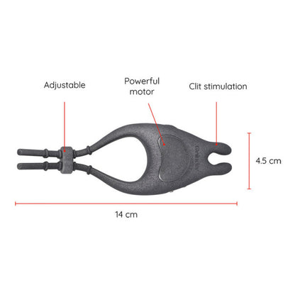 Oninder Pampa Panty Rechargeable Adjustable Vibrating Ring with Clitoris Stimulator 10 Speed Free App Black