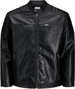 Jack&Jones PLUS JJEROCKY leather men's jacket