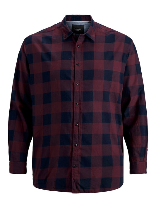 Jack&Jones PLUS Men's shirt JJEGINGHAM Loose Fit Port Royale