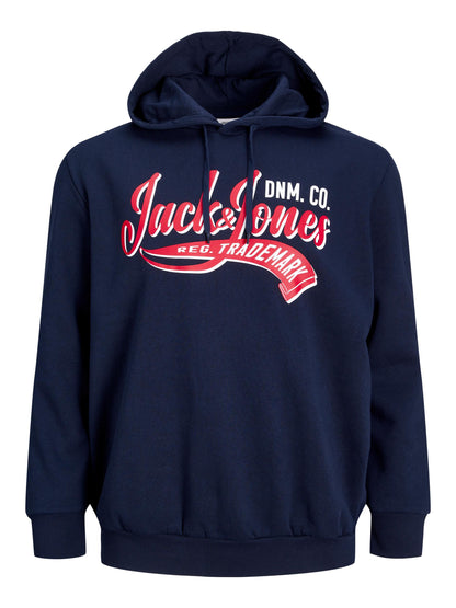 Jack&Jones PLUS Men's sweatshirt JJELOGO Regular Fit Navy Blazer