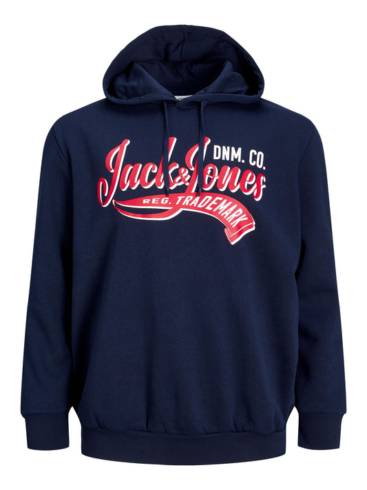 Jack&Jones PLUS Men's sweatshirt JJELOGO Regular Fit Navy Blazer