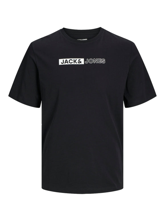 Jack&Jones PLUS Men's T-shirt JJECORP Slim Fit Black/Play 5