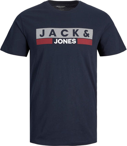 Jack&Jones PLUS Men's T-shirt JJELOGO Regular Fit Navy Blazer Play 4
