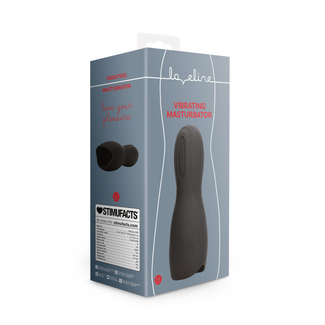 Loveline Vibrating Masturbator Sleeve Licorice Black