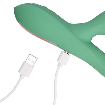 Loveline Pulse Wave & Tongue Flickering Rabbit Vibrator Blue Grass