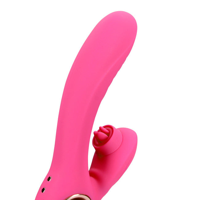 Loveline Tongue Flickering & Heating Rabbit Vibrator Exuberant Pink