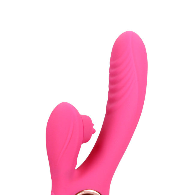 Loveline Tongue Flickering & Heating Rabbit Vibrator Exuberant Pink