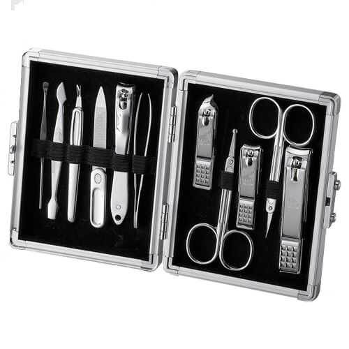 Three Seven Manicure set case Silver - 11 tools