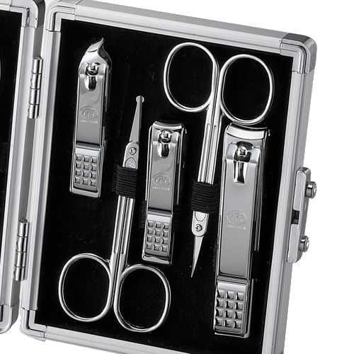 Three Seven Manicure set case Silver - 11 tools