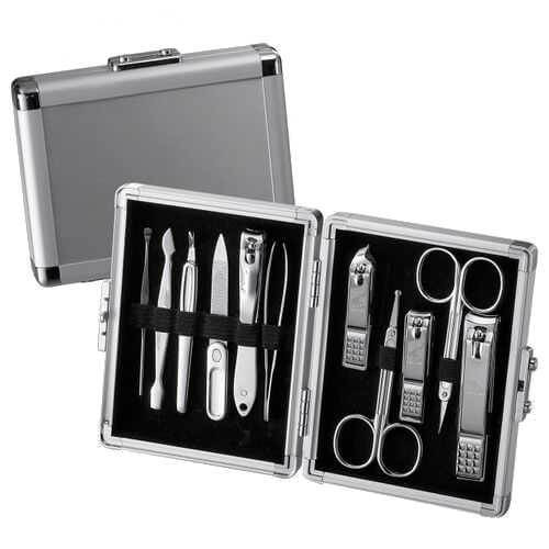 Three Seven Manicure set case Silver - 11 tools