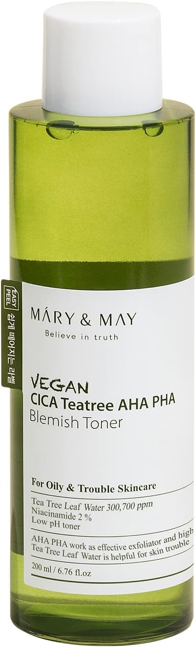 MARY & MAY CICA TeaTree AHA PHA Blemish Toner 200 ml