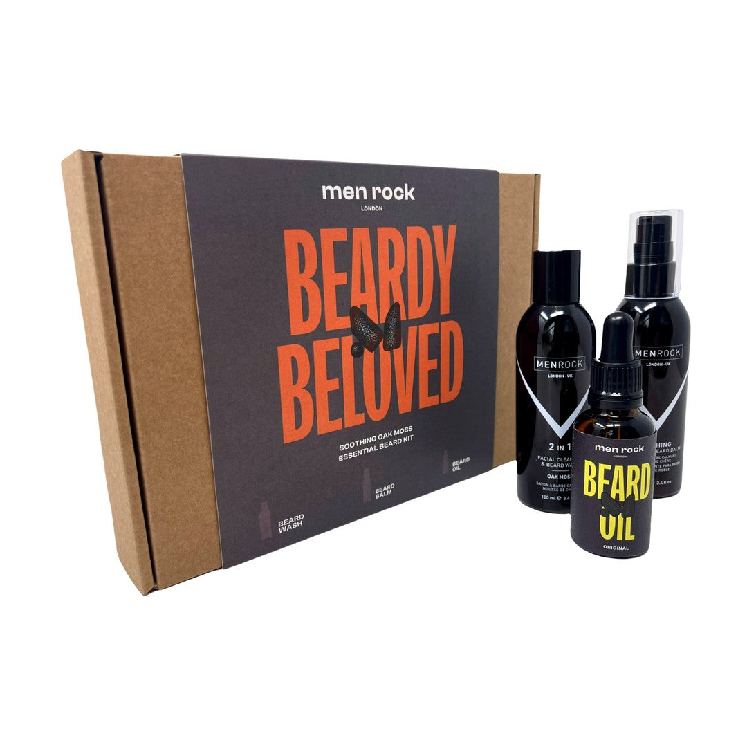 Men Rock London Oak Moss Beardy Beloved Essential Beard Kit 3 pcs