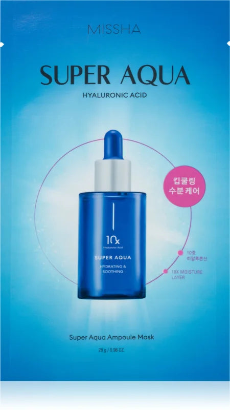 Missha Super Aqua 10 Hyaluronic Acid hydrating cloth mask 28 g