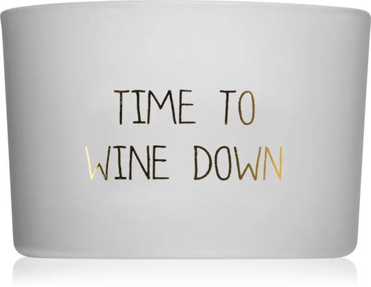 My Flame Amber's Secret Time To Wine Down scented candle with wooden wick 7x5 cm