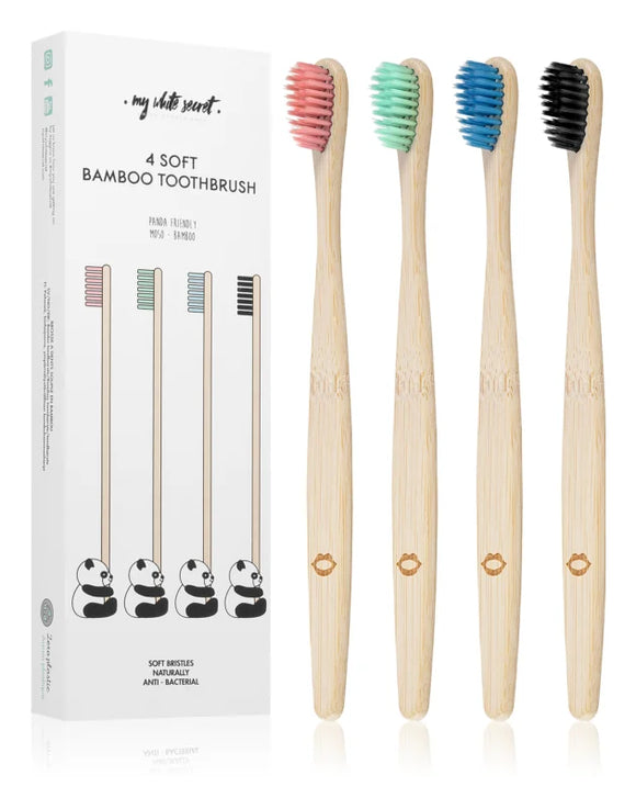 My White Secret Bamboo Toothbrush Soft 4 pcs