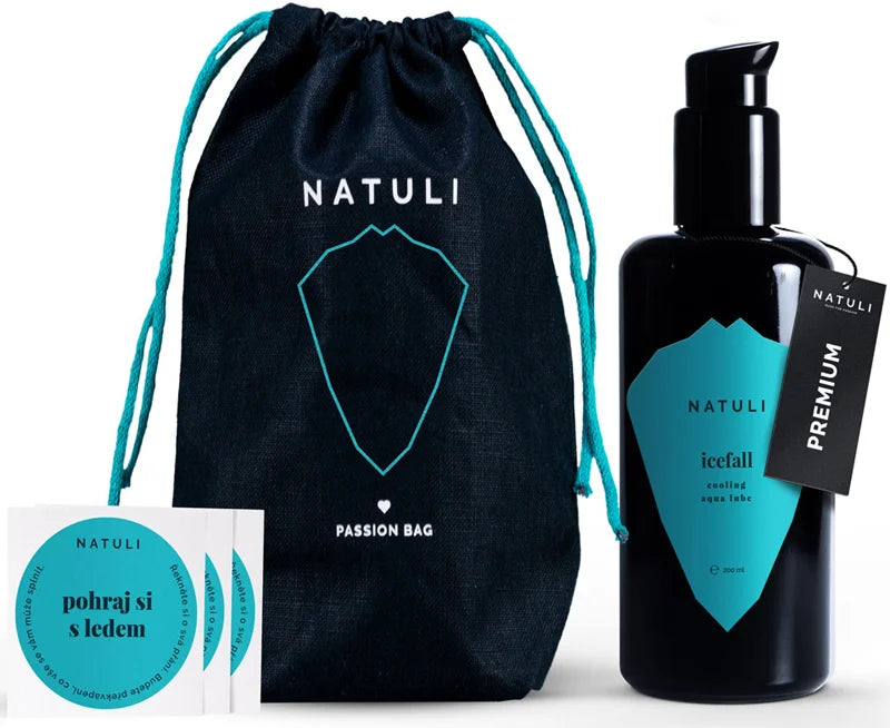 NATULI Premium Icefall lubricating gel with cooling effect + Bag 200 ml