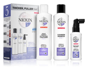 nærme sig Eller enten Appel til at være attraktiv Nioxin System 5 Color Safe Chemically Treated Hair Light Thinning Set – My  Dr. XM