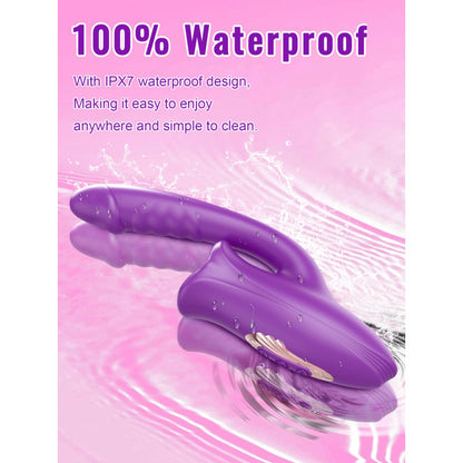 SuperLove Cum with Me Dual Vibrator with Tongue Purple