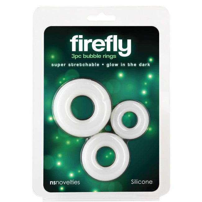 NS Novelties Firefly 3pc Bubble Rings White