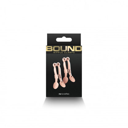 NS Novelties Bound Nipple Clamps C1 Rose Gold