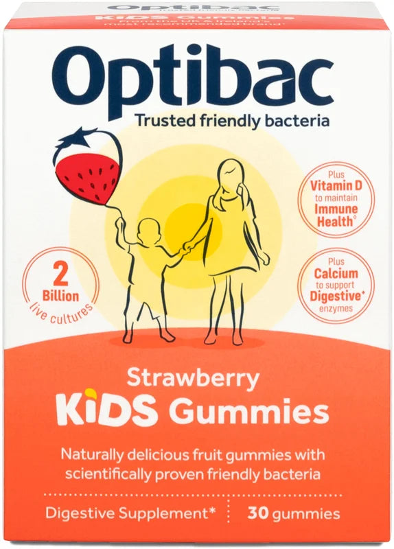 Optibac Strawberry Kids Gummies Digestive Supplement 30 gummies