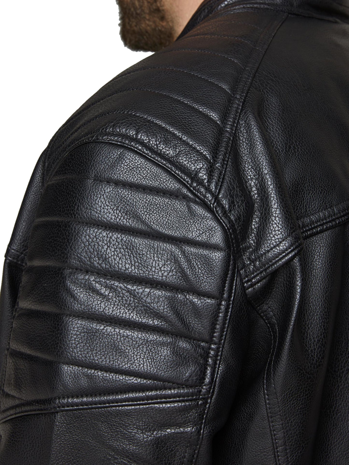 Jack&Jones PLUS JJEROCKY leather men's jacket
