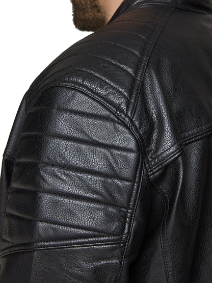 Jack&Jones PLUS JJEROCKY leather men's jacket