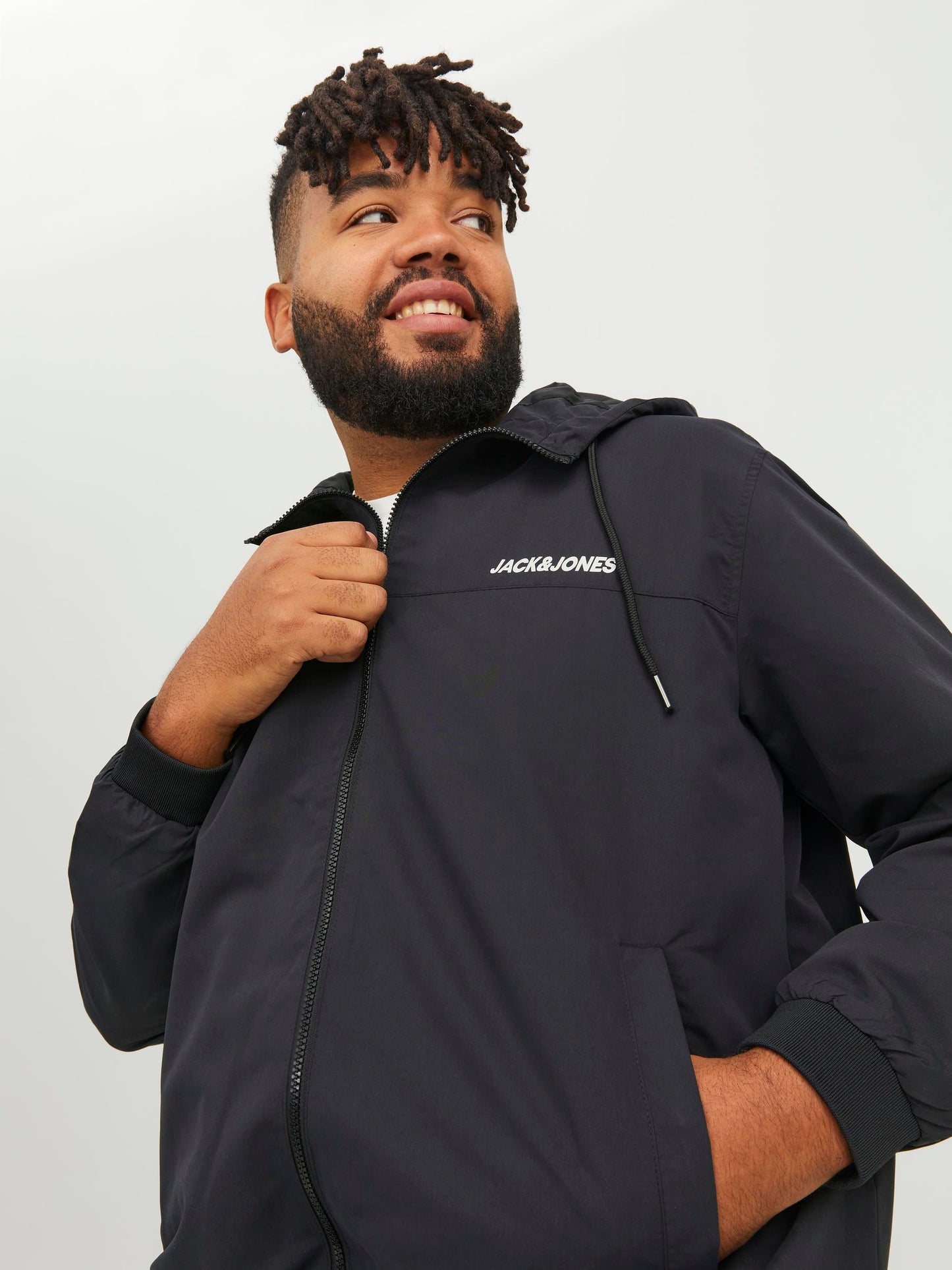 Jack&Jones PLUS JJERUSH men's jacket Black